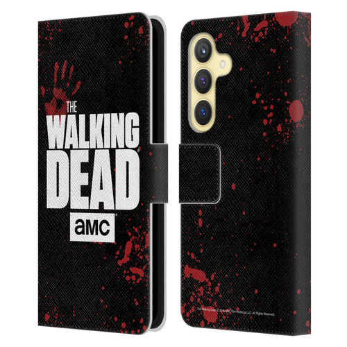 AMC The Walking Dead Logo Black Leather Book Wallet Case Cover For Samsung Galaxy S24 5G