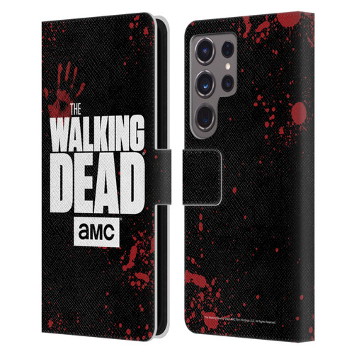 AMC The Walking Dead Logo Black Leather Book Wallet Case Cover For Samsung Galaxy S24 Ultra 5G