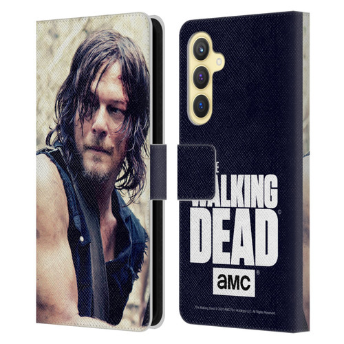 AMC The Walking Dead Daryl Dixon Half Body Leather Book Wallet Case Cover For Samsung Galaxy S23 FE 5G