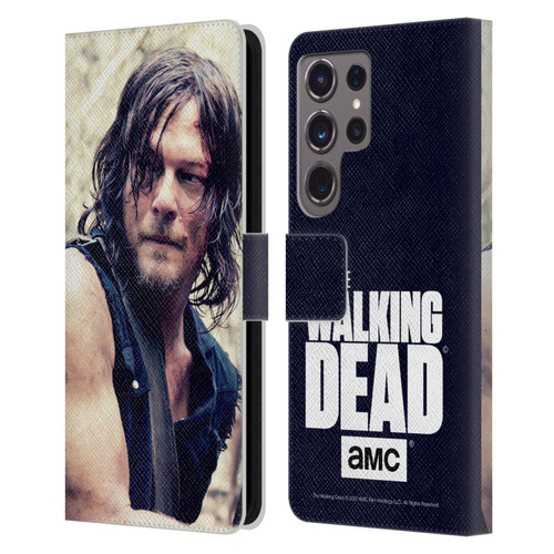 AMC The Walking Dead Daryl Dixon Half Body Leather Book Wallet Case Cover For Samsung Galaxy S24 Ultra 5G