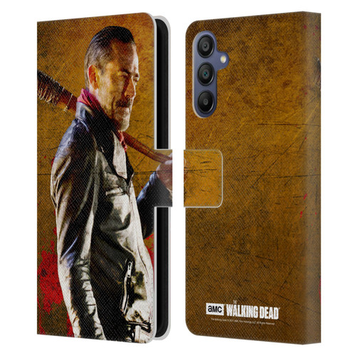 AMC The Walking Dead Negan Lucille 1 Leather Book Wallet Case Cover For Samsung Galaxy A15