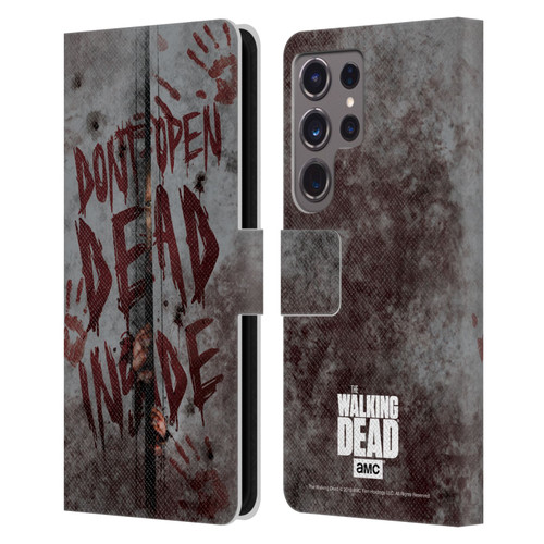 AMC The Walking Dead Typography Dead Inside Leather Book Wallet Case Cover For Samsung Galaxy S24 Ultra 5G