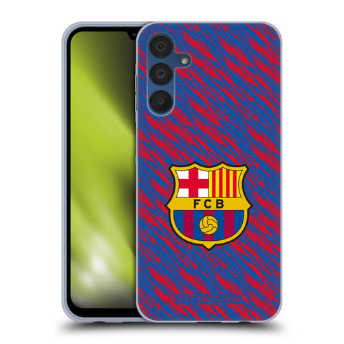 FC Barcelona Crest Patterns Glitch Soft Gel Case for Samsung Galaxy A15 & MagSafe