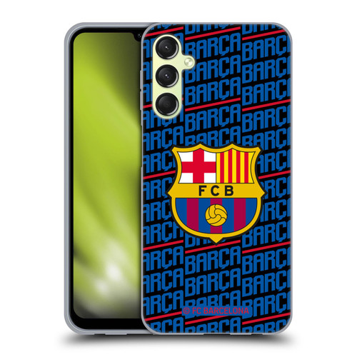 FC Barcelona Crest Patterns Barca Soft Gel Case for Samsung Galaxy A24 4G / M34 5G