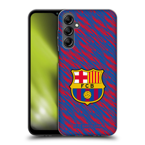 FC Barcelona Crest Patterns Glitch Soft Gel Case for Samsung Galaxy M14 5G