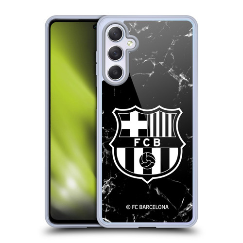 FC Barcelona Crest Patterns Black Marble Soft Gel Case for Samsung Galaxy M54 5G