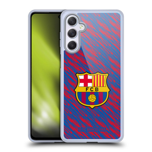 FC Barcelona Crest Patterns Glitch Soft Gel Case for Samsung Galaxy M54 5G