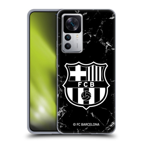 FC Barcelona Crest Patterns Black Marble Soft Gel Case for Xiaomi 12T 5G / 12T Pro 5G / Redmi K50 Ultra 5G