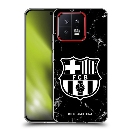 FC Barcelona Crest Patterns Black Marble Soft Gel Case for Xiaomi 13 5G