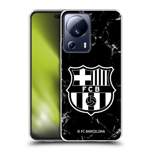 FC Barcelona Crest Patterns Black Marble Soft Gel Case for Xiaomi 13 Lite 5G