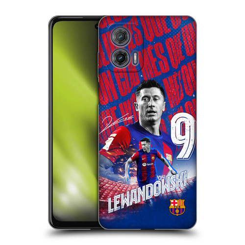 FC Barcelona 2023/24 First Team Robert Lewandowski Soft Gel Case for Motorola Moto G73 5G