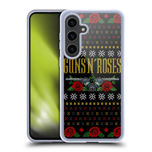 Guns N' Roses Christmas Text Logo Pistol Soft Gel Case for Samsung Galaxy S24+ 5G