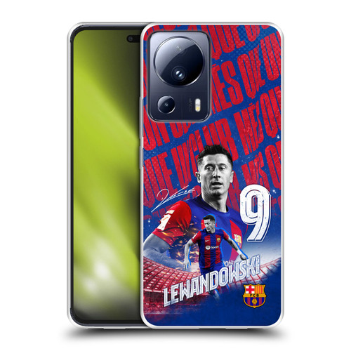 FC Barcelona 2023/24 First Team Robert Lewandowski Soft Gel Case for Xiaomi 13 Lite 5G