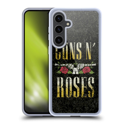 Guns N' Roses Key Art Text Logo Pistol Soft Gel Case for Samsung Galaxy S24+ 5G