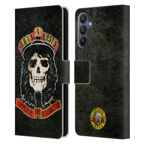 Guns N' Roses Vintage Stradlin Leather Book Wallet Case Cover For Samsung Galaxy A15