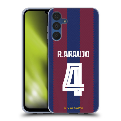 FC Barcelona 2023/24 Players Home Kit Ronald Araújo Soft Gel Case for Samsung Galaxy A15