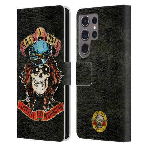 Guns N' Roses Vintage Rose Leather Book Wallet Case Cover For Samsung Galaxy S24 Ultra 5G