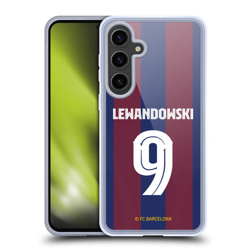 FC Barcelona 2023/24 Players Home Kit Robert Lewandowski Soft Gel Case for Samsung Galaxy S24+ 5G