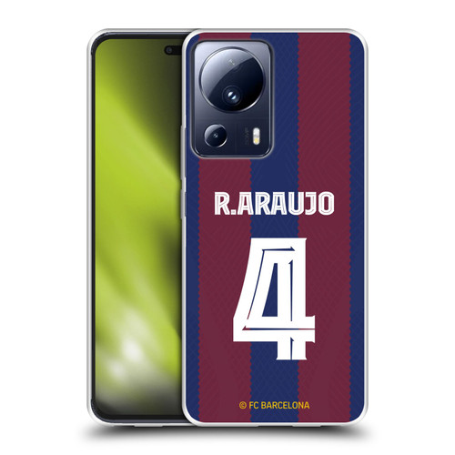 FC Barcelona 2023/24 Players Home Kit Ronald Araújo Soft Gel Case for Xiaomi 13 Lite 5G