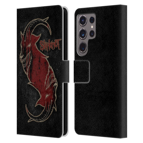 Slipknot Key Art Red Goat Leather Book Wallet Case Cover For Samsung Galaxy S24 Ultra 5G