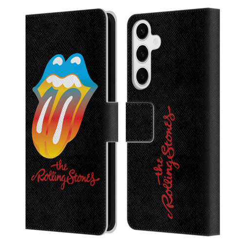 The Rolling Stones Graphics Rainbow Tongue Leather Book Wallet Case Cover For Samsung Galaxy S24+ 5G