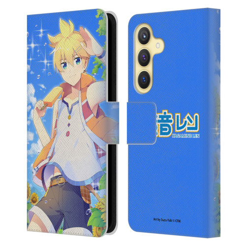 Hatsune Miku Characters Kagamine Len Leather Book Wallet Case Cover For Samsung Galaxy S24 5G