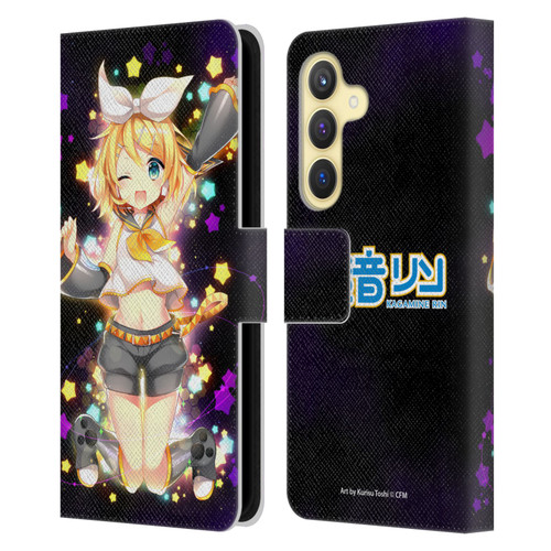 Hatsune Miku Characters Kagamine Rin Leather Book Wallet Case Cover For Samsung Galaxy S24 5G