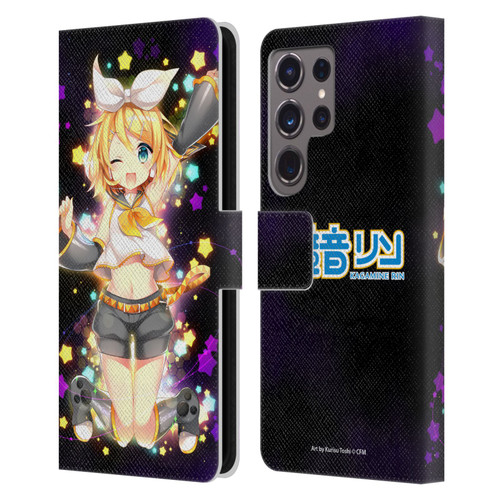 Hatsune Miku Characters Kagamine Rin Leather Book Wallet Case Cover For Samsung Galaxy S24 Ultra 5G