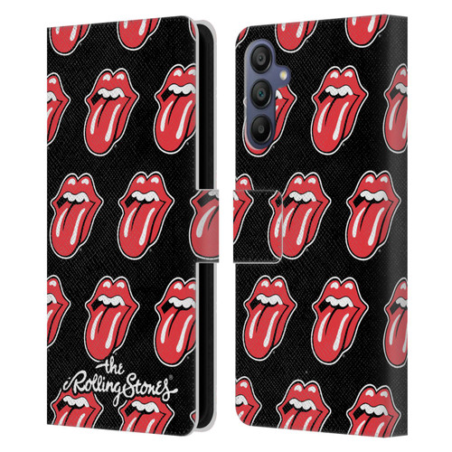 The Rolling Stones Licks Collection Tongue Classic Pattern Leather Book Wallet Case Cover For Samsung Galaxy A15