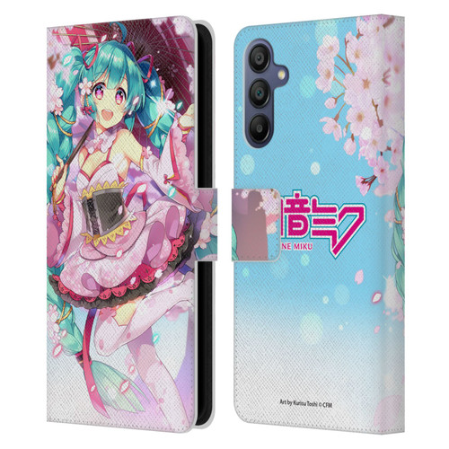 Hatsune Miku Graphics Sakura Leather Book Wallet Case Cover For Samsung Galaxy A15