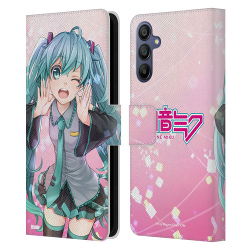 Hatsune Miku Graphics Wink Leather Book Wallet Case Cover For Samsung Galaxy A15