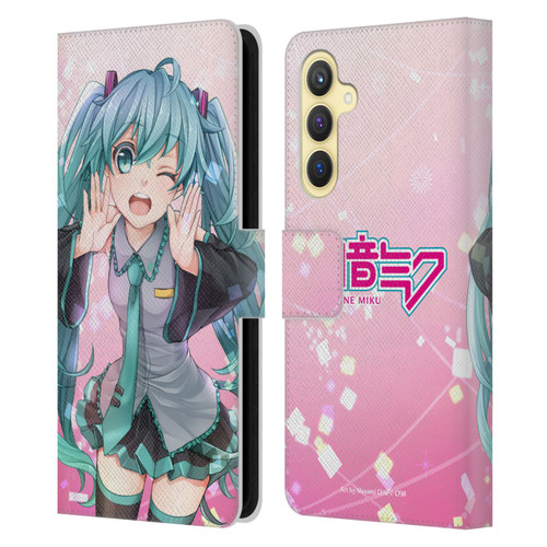 Hatsune Miku Graphics Wink Leather Book Wallet Case Cover For Samsung Galaxy S23 FE 5G