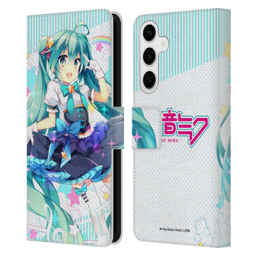 Hatsune Miku Graphics Stars And Rainbow Leather Book Wallet Case Cover For Samsung Galaxy S24+ 5G