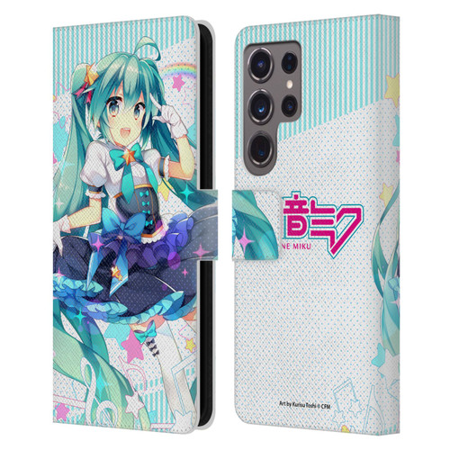 Hatsune Miku Graphics Stars And Rainbow Leather Book Wallet Case Cover For Samsung Galaxy S24 Ultra 5G