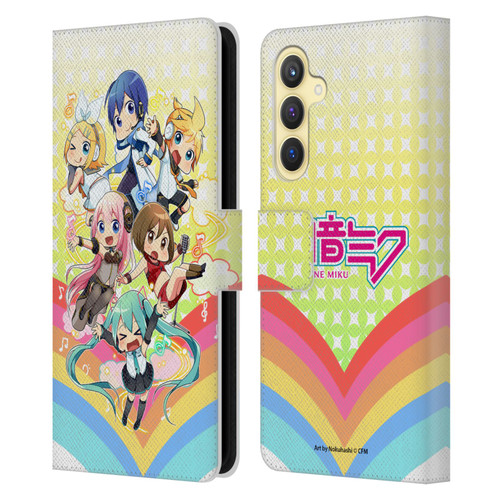 Hatsune Miku Virtual Singers Rainbow Leather Book Wallet Case Cover For Samsung Galaxy S23 FE 5G