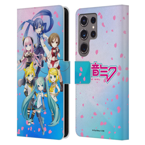 Hatsune Miku Virtual Singers Sakura Leather Book Wallet Case Cover For Samsung Galaxy S24 Ultra 5G