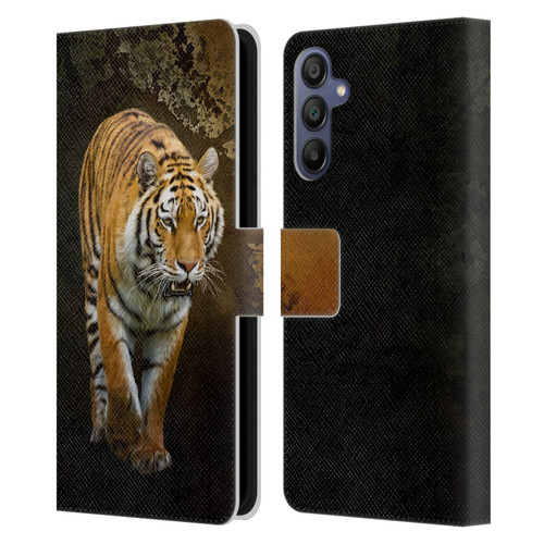 Simone Gatterwe Animals Siberian Tiger Leather Book Wallet Case Cover For Samsung Galaxy A15