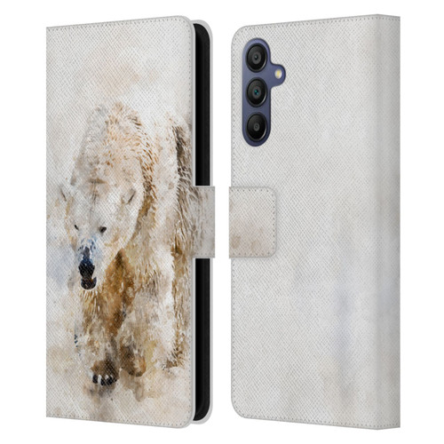 Simone Gatterwe Animals 2 Abstract Polar Bear Leather Book Wallet Case Cover For Samsung Galaxy A15