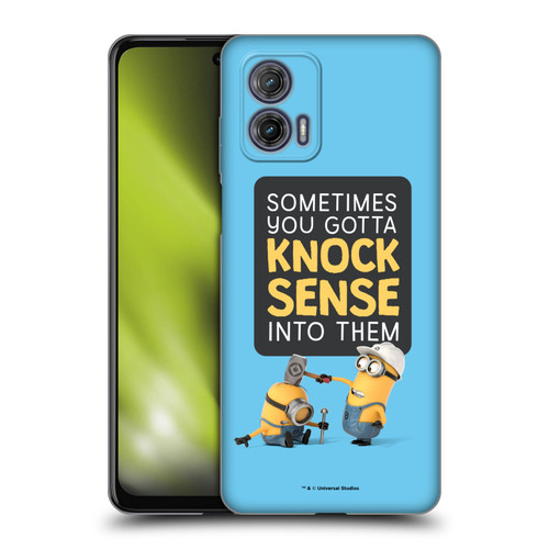 Despicable Me Funny Minions Knock Sense Soft Gel Case for Motorola Moto G73 5G