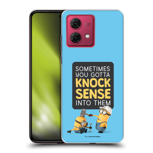 Despicable Me Funny Minions Knock Sense Soft Gel Case for Motorola Moto G84 5G