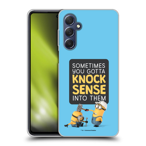 Despicable Me Funny Minions Knock Sense Soft Gel Case for Samsung Galaxy M54 5G