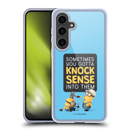 Despicable Me Funny Minions Knock Sense Soft Gel Case for Samsung Galaxy S24+ 5G