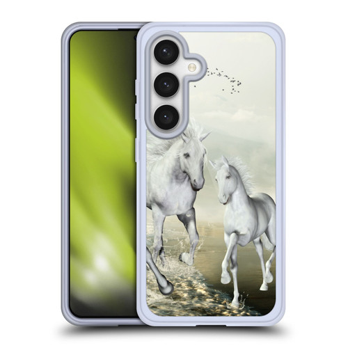 Simone Gatterwe Horses White On The Beach Soft Gel Case for Samsung Galaxy S24 5G