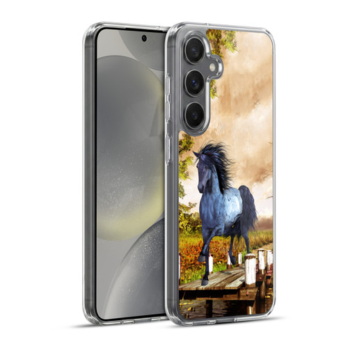 Simone Gatterwe Horses On The Lake Soft Gel Case for Samsung Galaxy S24+ 5G & MagSafe