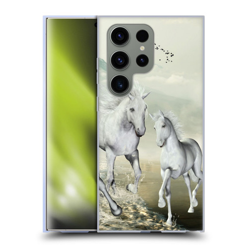 Simone Gatterwe Horses White On The Beach Soft Gel Case for Samsung Galaxy S24 Ultra 5G