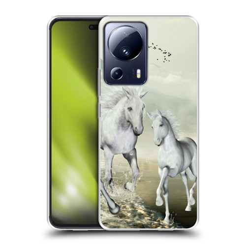 Simone Gatterwe Horses White On The Beach Soft Gel Case for Xiaomi 13 Lite 5G