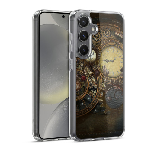 Simone Gatterwe Steampunk Clocks Soft Gel Case for Samsung Galaxy S24 5G & MagSafe