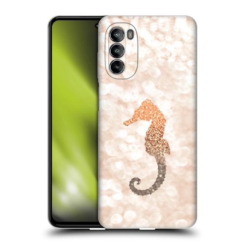 Monika Strigel Champagne Gold Seahorse Soft Gel Case for Motorola Moto G82 5G