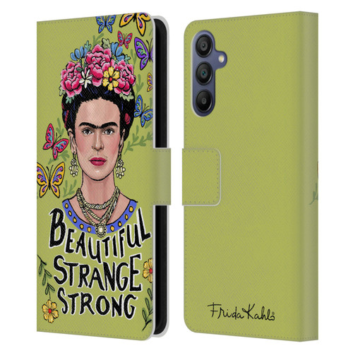 Frida Kahlo Art & Quotes Beautiful Woman Leather Book Wallet Case Cover For Samsung Galaxy A15