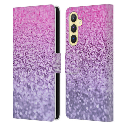 Monika Strigel Glitter Collection Lavender Pink Leather Book Wallet Case Cover For Samsung Galaxy S23 FE 5G
